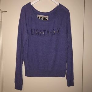 Purple off the shoulder sweater
